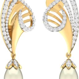 PC Jeweller The Geraghty Yellow Gold 22kt Pearl Dangle Earring-image-41