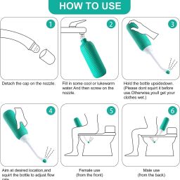 Portable bidet, Jet Spray for Toilet | Retractable, 2 angled Nozzles M112 Manual Bidets-image-94