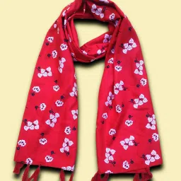 Printed Rayon Women Red Fancy Scarf, Scarf, Stole-image-42