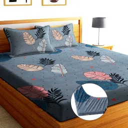 244 TC Cotton Double Printed Fitted (Elastic) Bedsheet-15