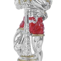 Decorative Showpiece Resin Hanuman Statue with Silver Coating || For Home Décor Decorative Showpiece-17.7 cm-image-35