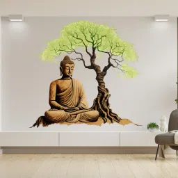 61 cm Tree with Buddha wall sticker for Home Décor Self Adhesive Sticker-image-27