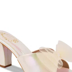 Shoetopia Open Toe Party Block Heels With Bows image 3