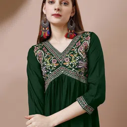 Shree Ramkrishna Fab Floral Embroidered Sequinned Anarkali Dress-image-55