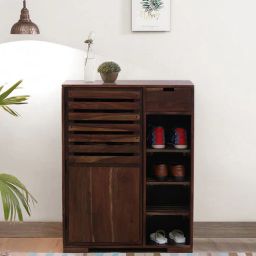 woodsworth from pepperfry Wiemar Sheesham Wood Shoe Cabinet in Scratch Resistant Provincial Teak Finish-picture-18