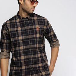 SHOWOFF Standard Slim Fit Tartan Checked Cotton Casual Shirt-picture-6