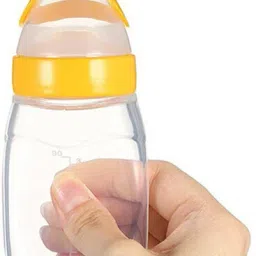 Baby Squeezy Food Grade Silicone Feeder Bottle with Spoon Feeder For Baby 90ml- Silicone-picture-27