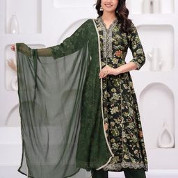 toulin Women Pure Cotton Kurta Palazzo Dupatta Set-picture-1