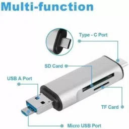 TECHGEAR 3 in 1 Card Reader Type c USB 3.0 All in one Card Reader Micro USB Card Reader Card Reader image 4