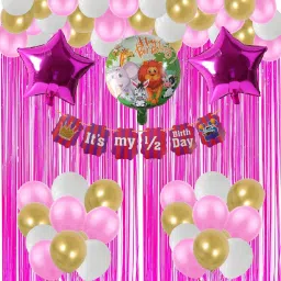its my half birthday banner, Naming Ceremony Decorations Set for Baby Girl-picture-5