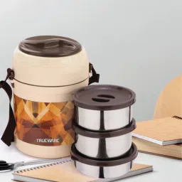trueware Assorted Office Plus 750ml Plastic & Steel Lunch Box-picture-20