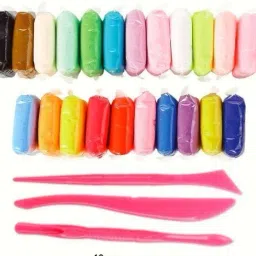 shamsi arts Ultra Light Modelling Bouncing Clay with Tools for Kids (Pack of 12) image 2