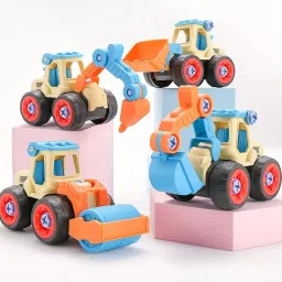 Top Construction JCB Vehicles,4 Pack DIY Take Apart Toys with Screwdriver Tools-31