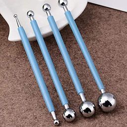 4 Pcs Modeling Ball Tools, 8 Ball Stainless Steel Dotting Modeling Tools Clay Ceramics Pottery Carving Tool Embossing Sculpting Set image 1