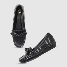 Marc Loire Women Textured Bow Detailed Loafers-40