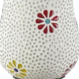 Devansh Yellow & Red Textured Traditional Wallchiere Lamp with Glass Shade image 5