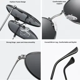 MAGNEQ Lens & Round Sunglasses With Polarised & UV Protected Lens image 5