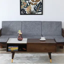 bohemiana from pepperfry Bronte Solid Wood Lift Top Coffee Table In Provincial Teak With Marble Top-picture-49