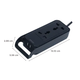 Croma 6 Amps 2 Sockets Surge Protector with Individual Switch (0.8 Meters, Safety Shutters in Socket, CRSP2WMSPA264301, Black) image 3