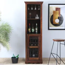 amberville from pepperfry Stafford Sheesham Wood Bar Cabinet In Scratch Resistant Provincial Teak Finish-picture-19