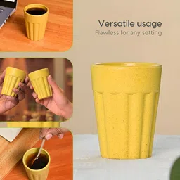 eha Yellow 6 Pieces Textured Kulladhs 100 ml each image 5