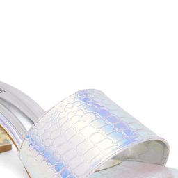 FABBHUE Textured Open Toe Block Heels image 5