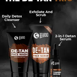 BEARDO Men Set Of 2 De-Tan Face Wash With Coffee Detox for Glowing Complexion - 100ml Each image 2