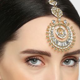 OOMPH Kundan Studded & Pearls Beaded Manngtikka-picture-19