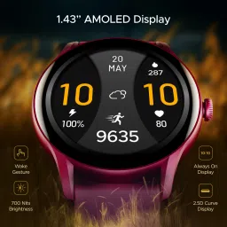boAt Lunar Connect Ace w/ 3.63 cm(1.43") AMOLED Display,BT Calling,Sports Modes, IP68 Smartwatch image 3