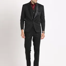 Men 3-Piece Suits Self Design Suit-21