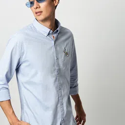 SHOWOFF Premium Embroidered Button Down Collar Oxford Cotton Slim Fit Casual Shirt-picture-8