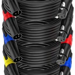 25FT XLR Cables Male To Female Balanced XLR Cord for Speaker Mixer Amplifier DMX Double Angled XLR Patch Cable-24