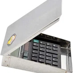 90 degree Empty Steel Calculator Safe case Box without Compartments for 5.5 x 5 inch calc BasicCalculator image 2