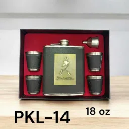 PKL-14 Stainless Steel Hip Flask with Funnel & 4 Shot Glass for Men & Women Hip Flask-image-3