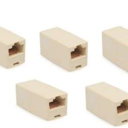 MVTECH RJ45 CAT5 Cat6 Ethernet LAN Cable Joiner Coupler Female to Female (pack of 5) Lan Adapter-45