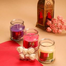 Set of 3 Cookie Highly Fragrance Jar Candle ( Jasmine, Rose & Lavender ) Burning Time 30 to 35 hours Approx. Each Candle-16