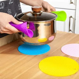 Flexible Multipurpose Pot Holders, Heat Resistant Trivets for Hot Dishes Policed Trivet-9