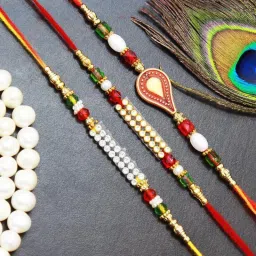 Designer Poonam_K_910A-11 Mauli Thread Rakhi, Chawal Roli Pack Set-image-87