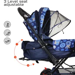 flipzon Baby Stroller/Pram for 0 to 3 Years, New Born/Toddler/Kid, Adjustable backrest Pram image 3