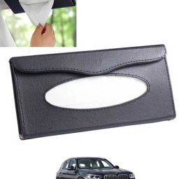 Black Leatherite Rectangle Shape Fancy Design Tissue Dispencer For Car-236 Vehicle Tissue Dispenser-16