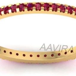 Micro Pave Ruby Wedding Band for Women Silver Ring-image-83
