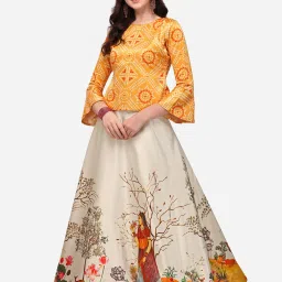 Digital Print Semi Stitched Lehenga & Crop Top-image-7