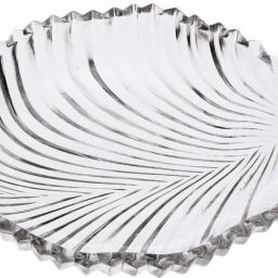 Lightweight Durable Leaf Shape Tray Glass Plate for Dry Fruits/Snacks/Fruits 1 pcs Tray-23