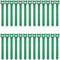Velcro Cable Tie, Hook and Loop Straps Fastener, Nylon Reusable Self-adhesive Cable Organiser for PC TV USB Network Cable, Velcro Tape for Home and Office-12mm x 150mm Length (Green) 30pcs Sew-on Velcro-21