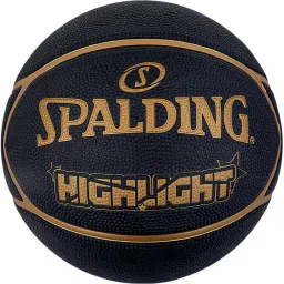 Highlight Rubber Basketball (Black/Gold) Basketball - Size: 7-image-65
