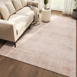 jaipur rugs Pink and Purple Solid Viscose 4 ft X 5'6 ft Hand Woven Rectangle Carpet-picture-3