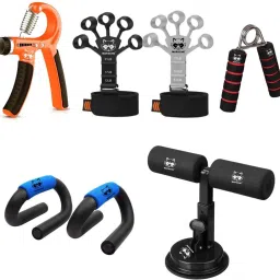 Gym Equipment King Series Pack of 5 Fitness Combo for Full Body Workout Fitness Accessory Kit Kit-image-2