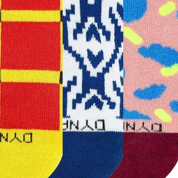 Dynamocks Unisex Pack Of 3 Patterned Ankle Length Socks image 3