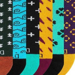 Dynamocks Pack Of 6 Patterned Anti-Microbial Ankle-Length Socks image 2
