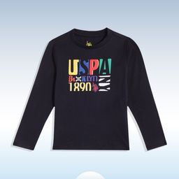 U S Polo Assn Kids Boys Navy Blue Brand Logo Printed Pure Cotton T-shirt-image-55